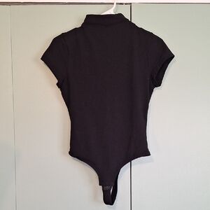Madewell Black Turtle Neck Short Sleeve Bodysuit Size Medium